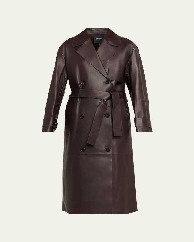Oversized Leather Trench Coa